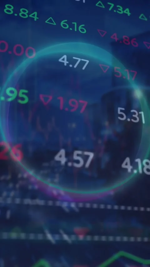 Animation of financial data processing over dark background Stock-Footage 320229025