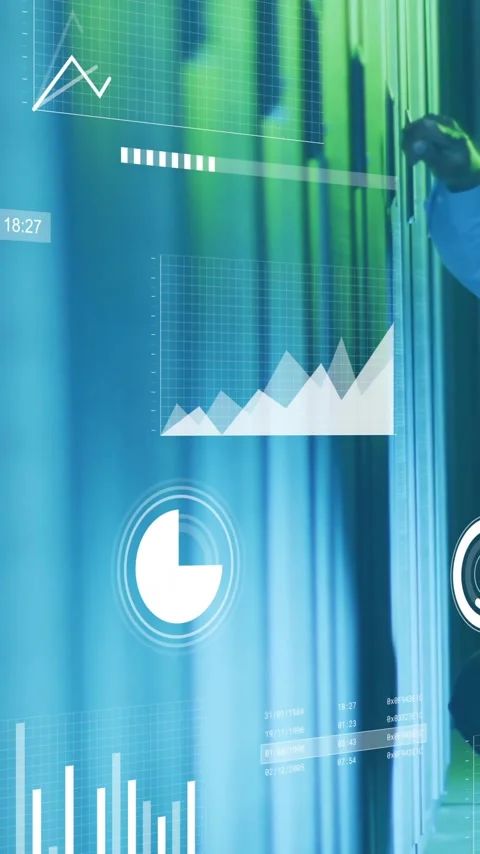 Animation of financial data processing over african american businessman working Stock-Footage 320330623