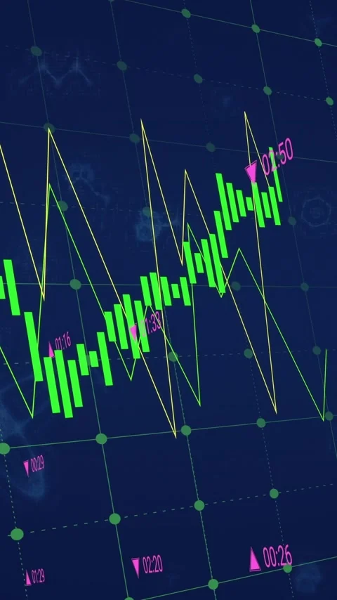 Animation of financial data processing over molecules on black background Stock Footage 320330777