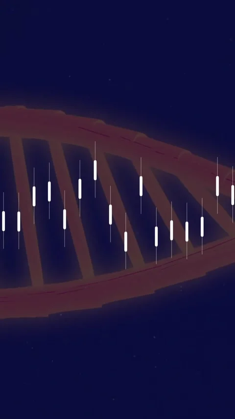 Animation of financial data processing over dna strand on black background Stock Footage 320330779