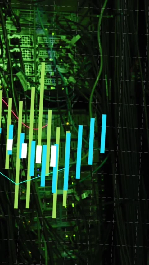 Animation of financial data processing over computer servers Stock Footage 321440874