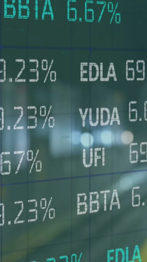 Animation of financial data processing over train platform Stock Footage 321513429
