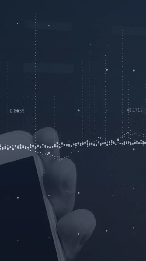 Animation of financial data processing over payment terminal Stock Footage 323152190