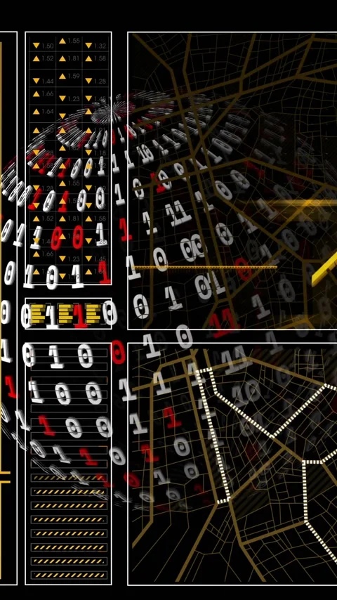 Animation of financial data processing over globe with binary coding Stock Footage 323488164