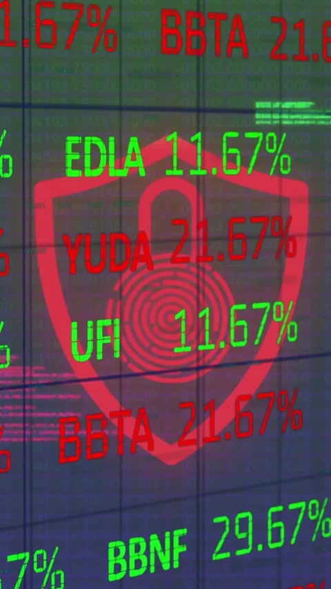 Animation of financial data processing over glowing padlick icon Vídeos de archivo 323488271