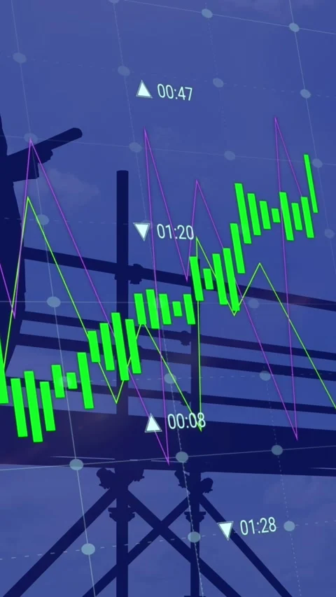 Animation of financial data processing over architect and construction site Stock Footage 324024622