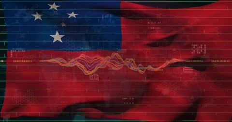 Animation of financial data processing over businessman using computer Stock Footage 325964302