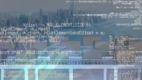 Animation of financial data processing over boxes on conveyor belts and Stock Footage 326031872