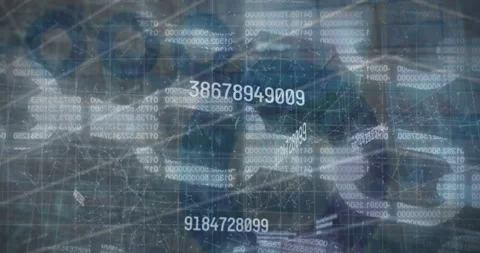 Animation of financial data processing over online security chains Stock Footage 326885708