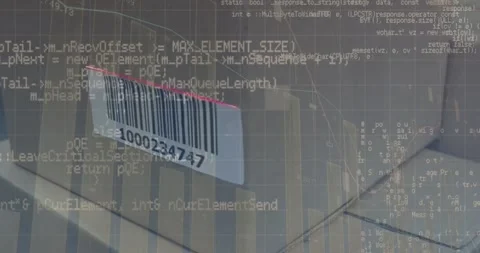 Animation of financial data processing over moving cogs Stock Footage 327273422