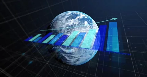Animation of financial data processing over globe Stock Footage 328097270