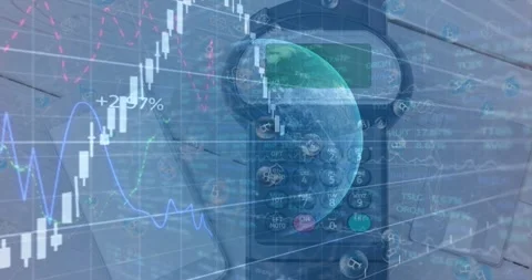 Animation of financial data processing over payment terminal Stock Footage 328250979