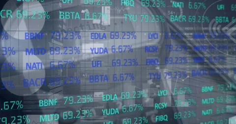 Animation of financial data processing over payment terminal and smartphone Stock Footage 328646424