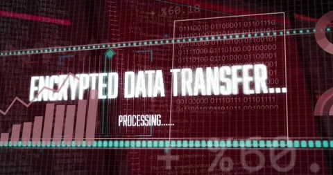 Animation of financial data processing over binary coding Stock Footage 329017347