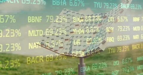 Animation of financial data processing over moving cogs Stock Footage 329032444