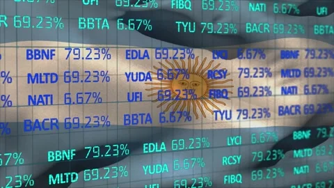 Animation of financial data processing over moving cogs Stock Footage 329032908