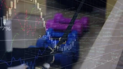 Animation of financial data processing over gym Stock Footage 329232037