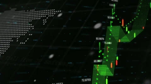 Animation of financial data processing over world map Stock Footage 329292883