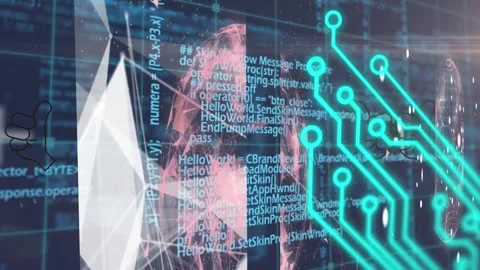 Animation of financial data processing over business people Stock Footage 329511015