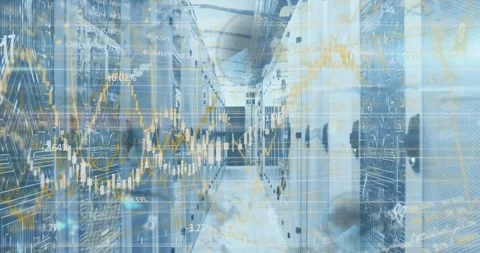 Animation of financial data processing over microprocessor connections against 스톡 동영상 329564086