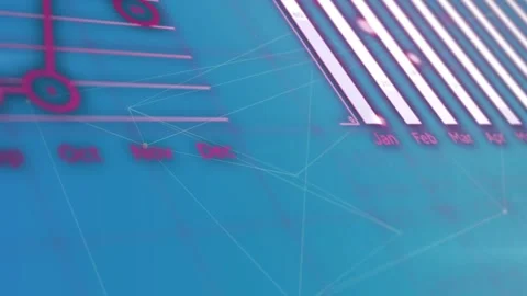 Animation of financial data processing over moving cogs Stock Footage 330051601