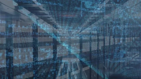 Animation of financial data processing over binary coding and financial data Stock Footage 330291134