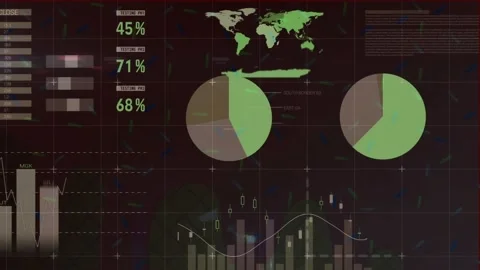 Animation of financial data processing over grey background Stock Footage 330297066