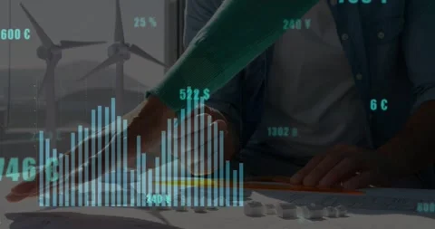 Animation of financial data processing over male architect working Stock Footage 330728604