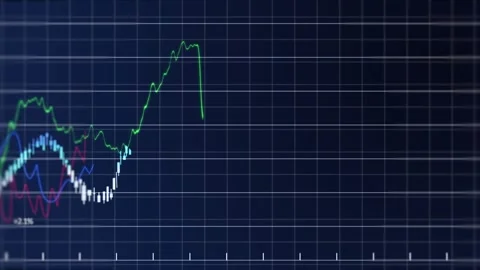 Animation of financial data processing over grid network against blue background Stock Footage 330780207