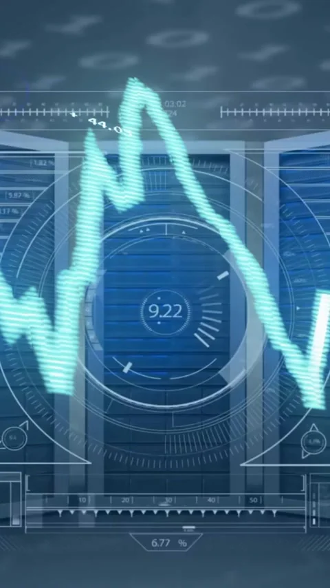 Animation of financial data processing over computer servers Stock Footage 341920759