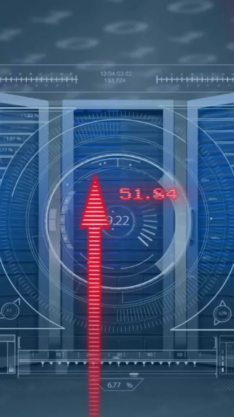 Animation of financial data processing over computer servers Stock Footage 341920775