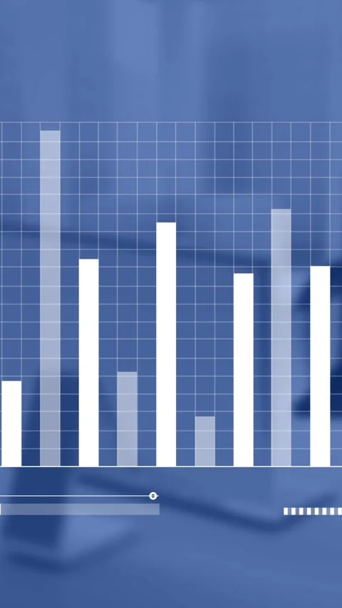 Animation of financial data processing over computer on desk in office Stock Footage 341956532