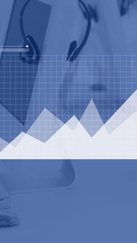 Animation of financial data processing over empty desks in office Stock Footage 341976732