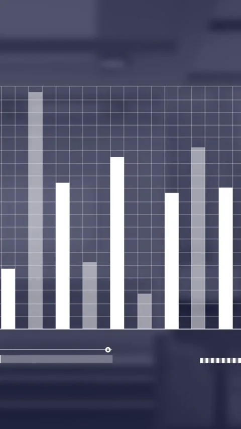 Animation of financial data processing over empty office Stock Footage 341991858