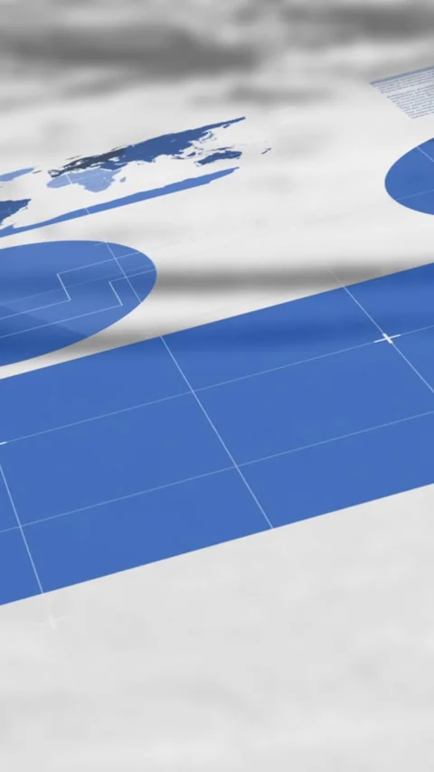 Animation of financial data processing over clouds Stock Footage 342009258