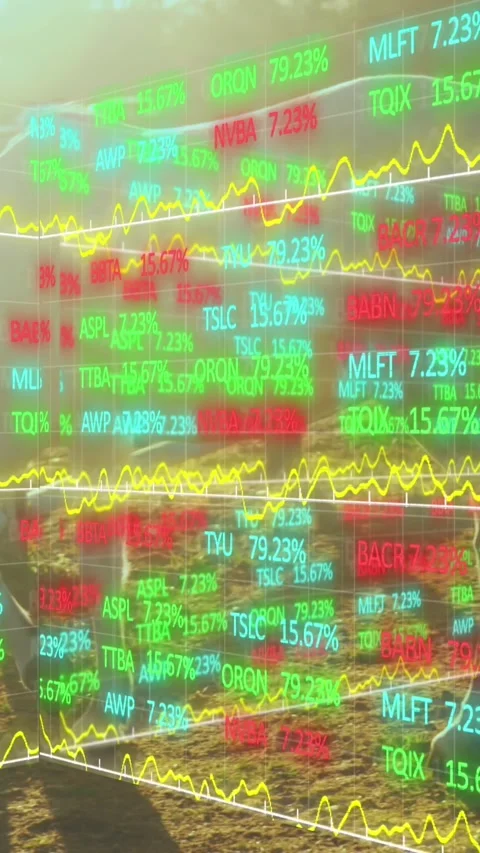 Animation financial data processing over warehouse Stock Footage 342033891