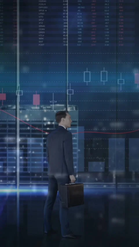 Animation of financial data processing over businessman with briefcase Stock Footage 342136159