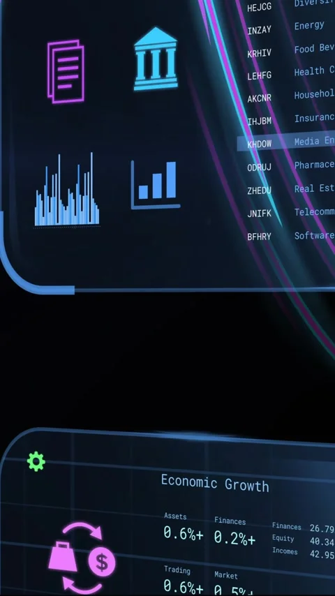 Animation of financial data processing over light trails on black background Stock Footage 342802478