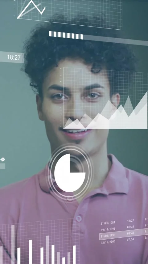 Animation of financial data processing over businessman in office Stock Footage 342806075