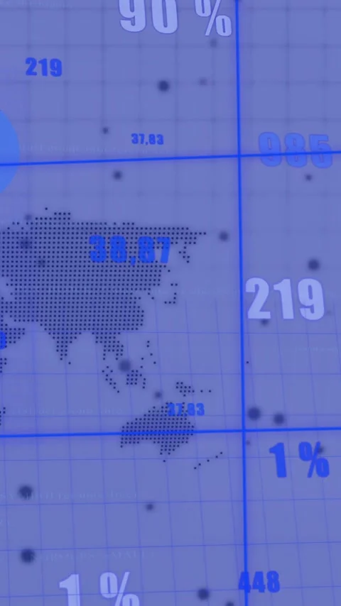 Animation of financial data processing over world map and globe Stock Footage 342806084