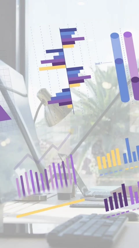 Animation of financial data processing over businessman using computer Stock Footage 343498834