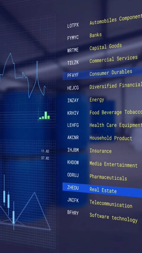 Animation of financial data processing over warehouse Stock Footage 343608583