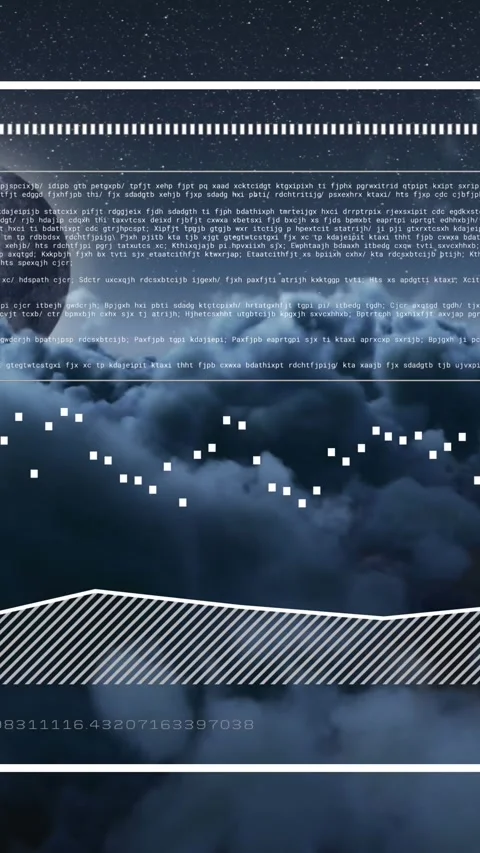 Animation of financial data processing over sky with clouds Stock Footage 343721072