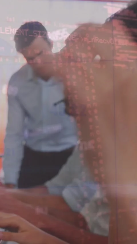 Animation of financial data processing over diverse business people using phone Stock Footage 343738660