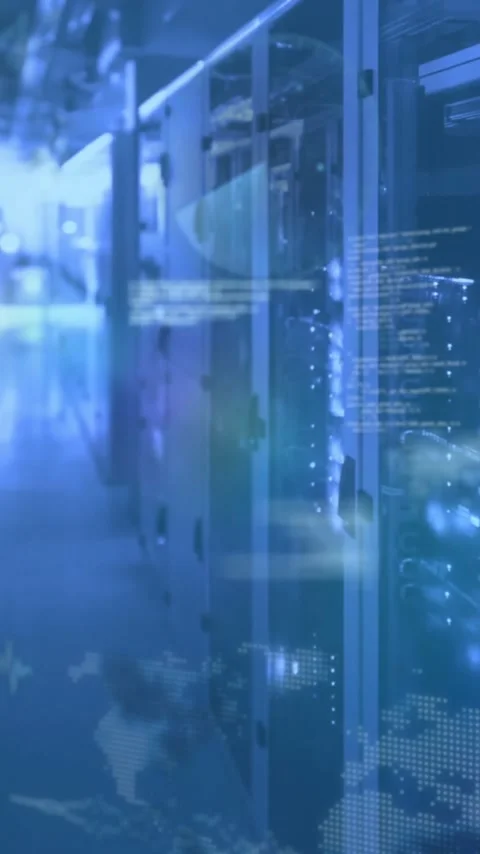 Animation of financial data processing over computer servers Stock Footage 343739489
