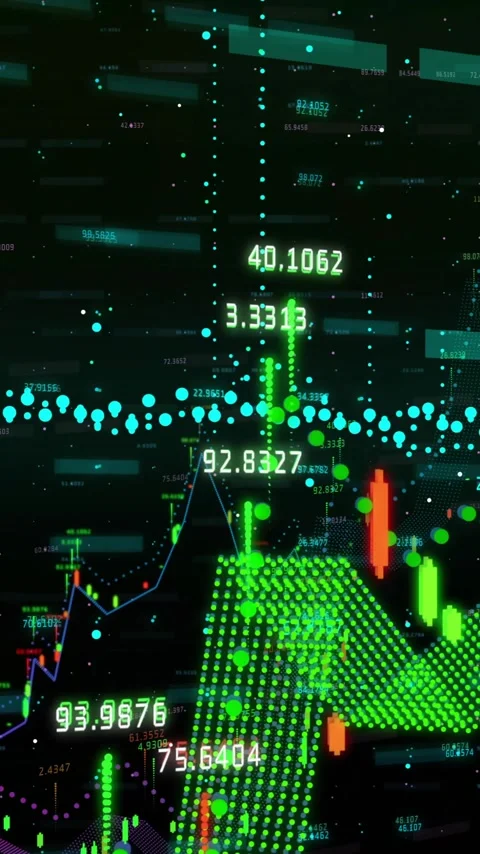 Animation of financial data processing over dark background Stock Footage 343829154