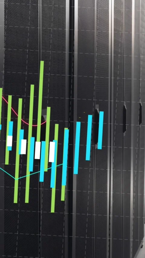 Animation of financial data processing over computer servers Stock Footage 343888095