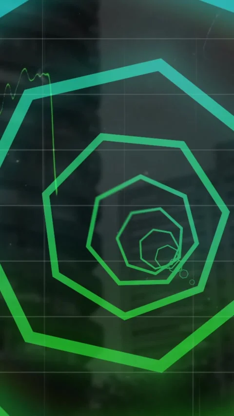Animation of financial data processing over neon pattern and cityscape Stock Footage 343888218