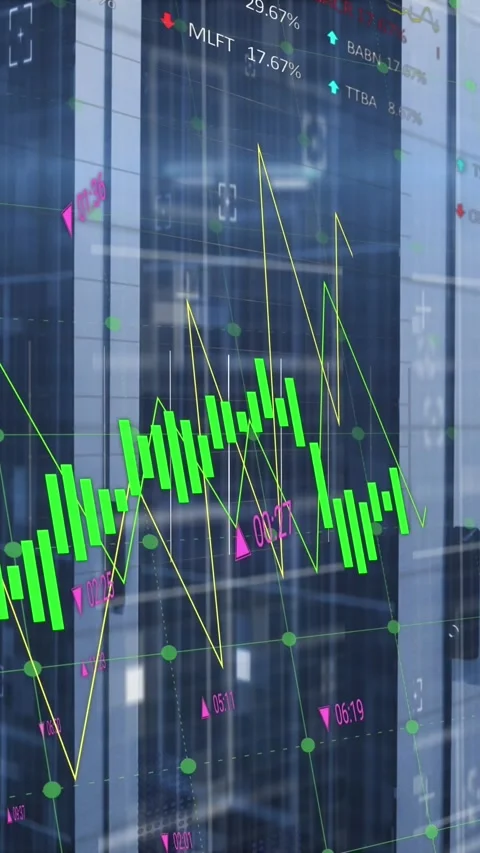 Animation of financial data processing over computer servers Stock Footage 343902442