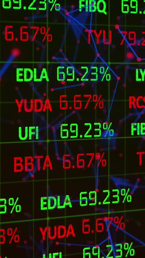 Animation of financial data processing over connections Stock Footage 343955295